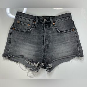 Levi's 501 Denim Jean Shorts Women Size 26 Black 56327 0182